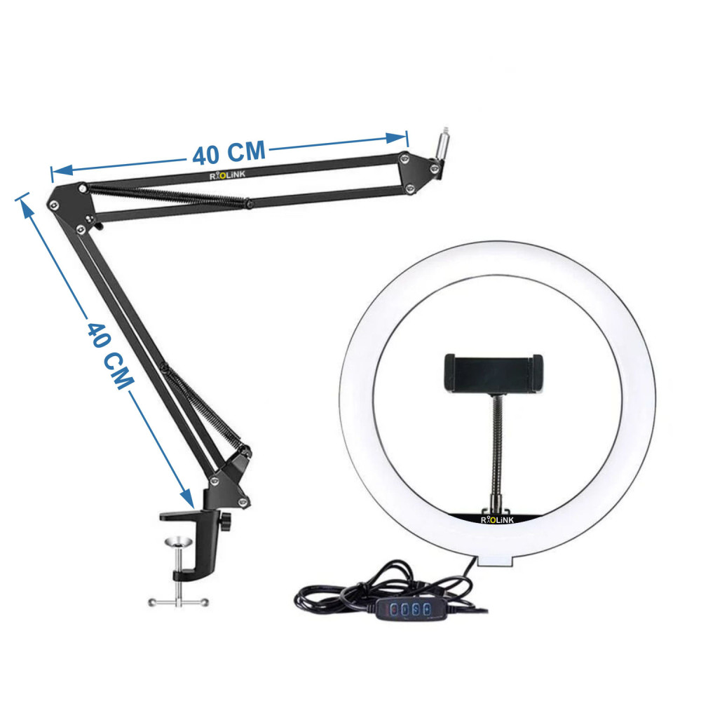 10 inc Masa Üstü Ring Light Twitch TikTok ve Zoom Işığı Yayıncı Seti - Riolink