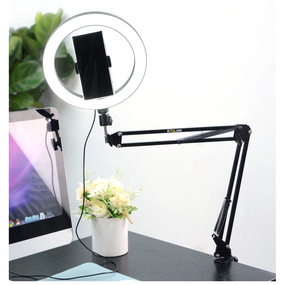 10 inc Masa Üstü Ring Light Twitch TikTok ve Zoom Işığı Yayıncı Seti - Riolink