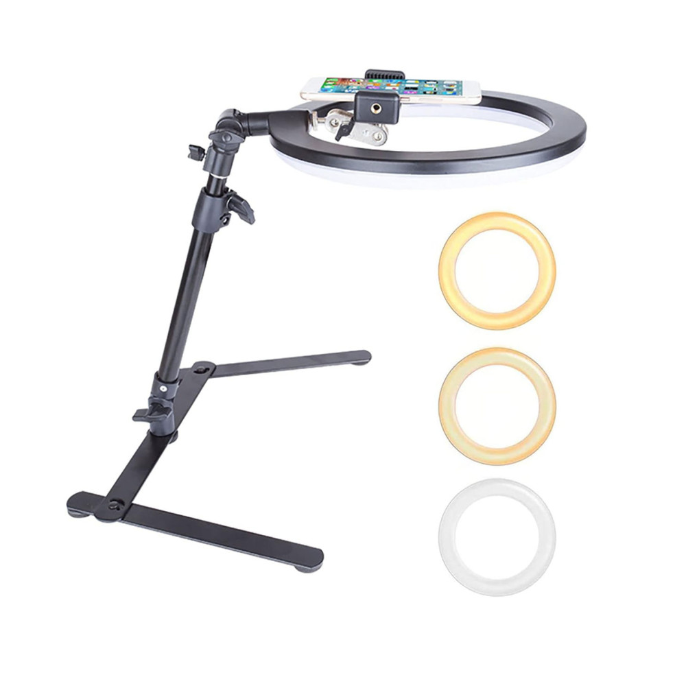 10 inc Masa Üstü Ayaklı Ring Light 9 Watt - Butik Makyaj, Zoom ve Detay İşlem Işığı - Riolink
